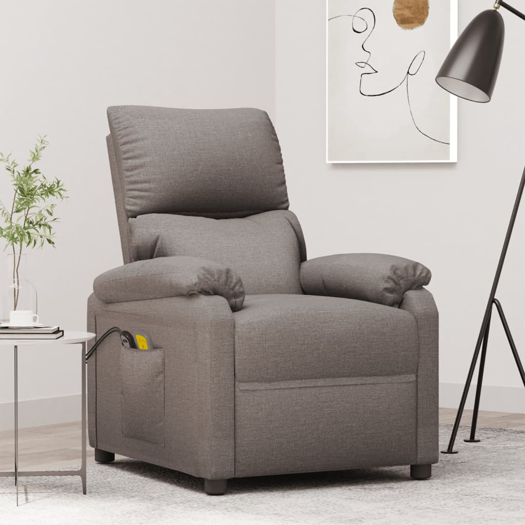 Massagestoel elektrisch stof taupe is nu te koop bij PeponiXL, paradijselijk wonen!