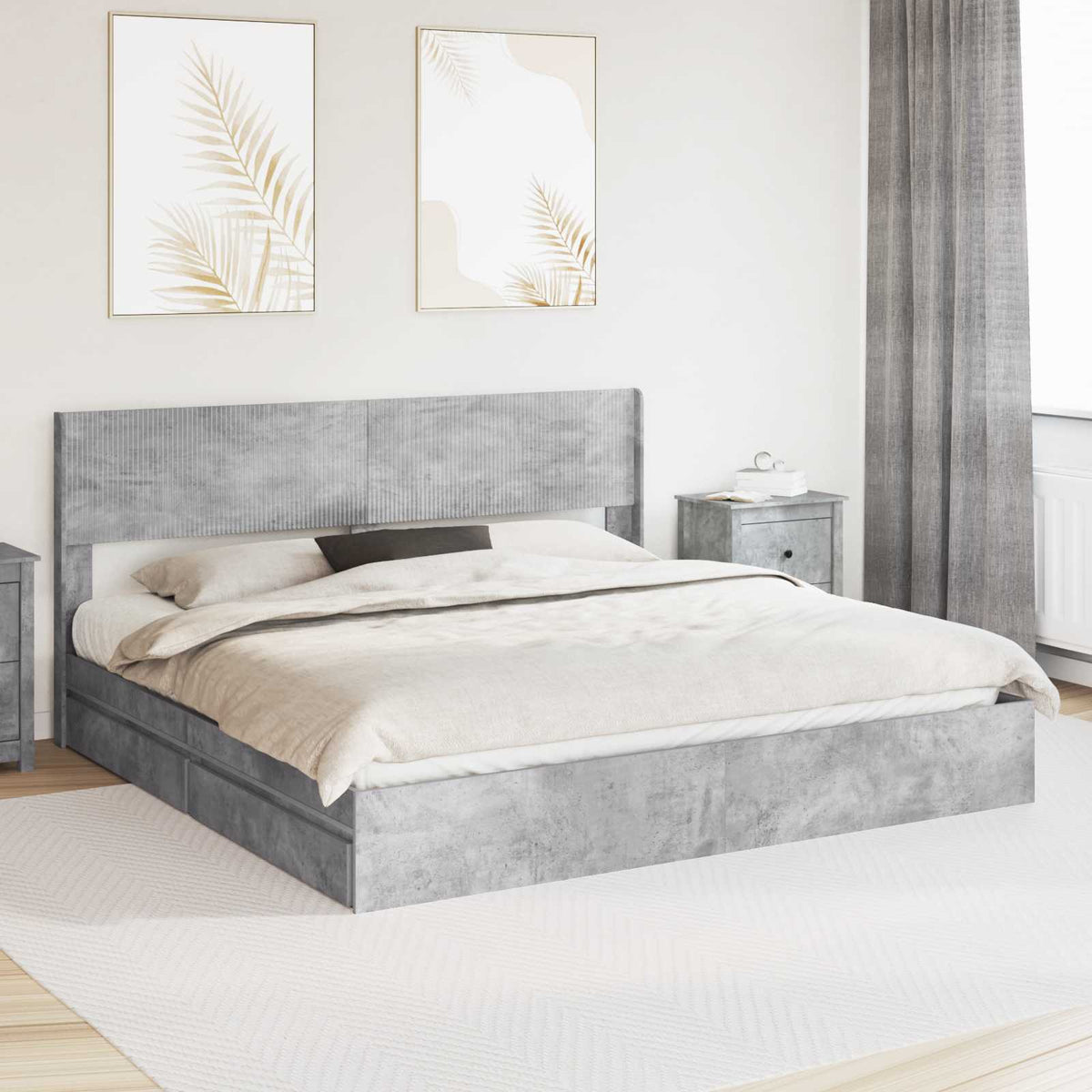 Bedframe met opbergruimte en hoofdbord 3 pcs Bewerkt hout is nu te koop bij PeponiXL, paradijselijk wonen!