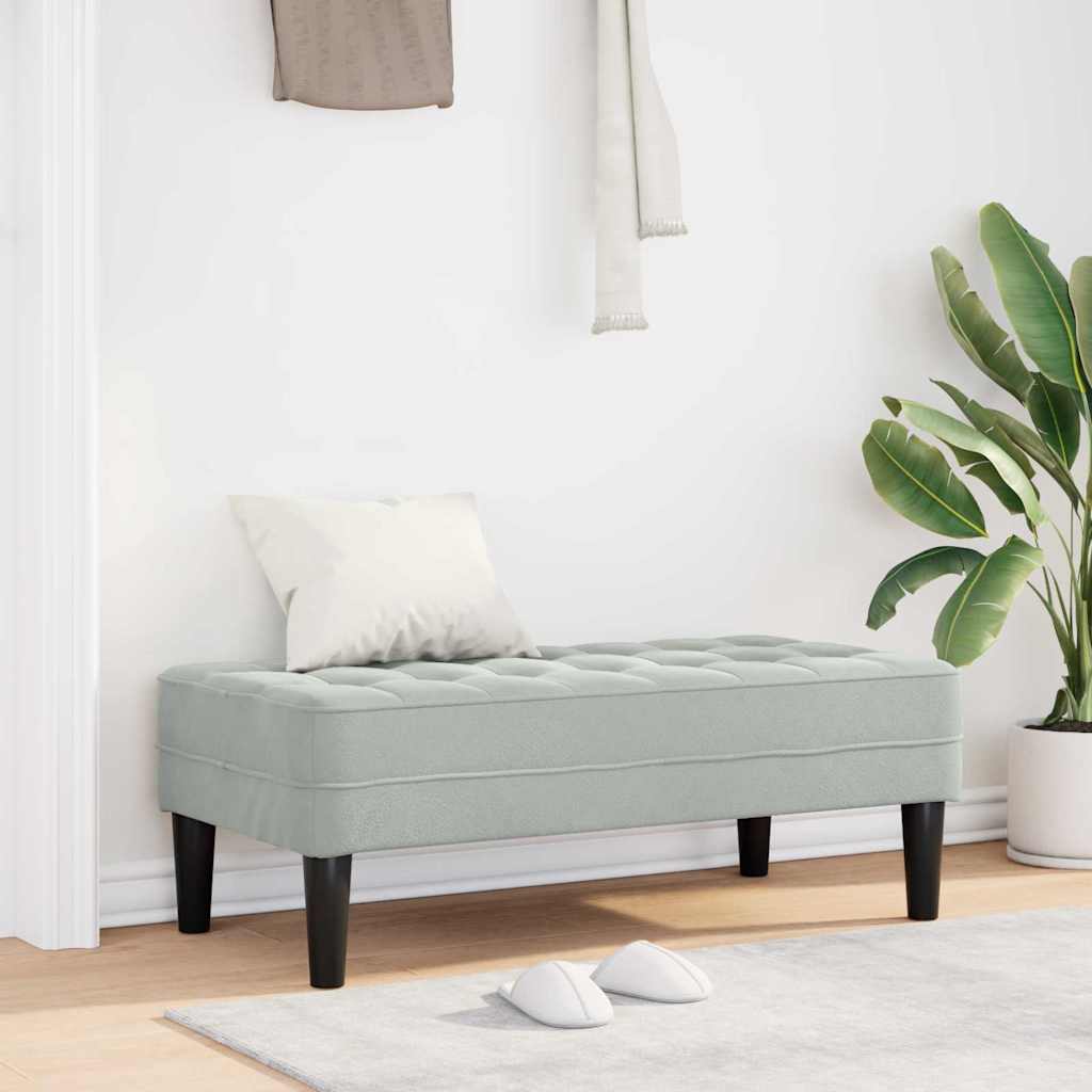 Bank met kussen Lichtgrijs 113 x 57 x 39 cm Fluweel is nu te koop bij PeponiXL, paradijselijk wonen!