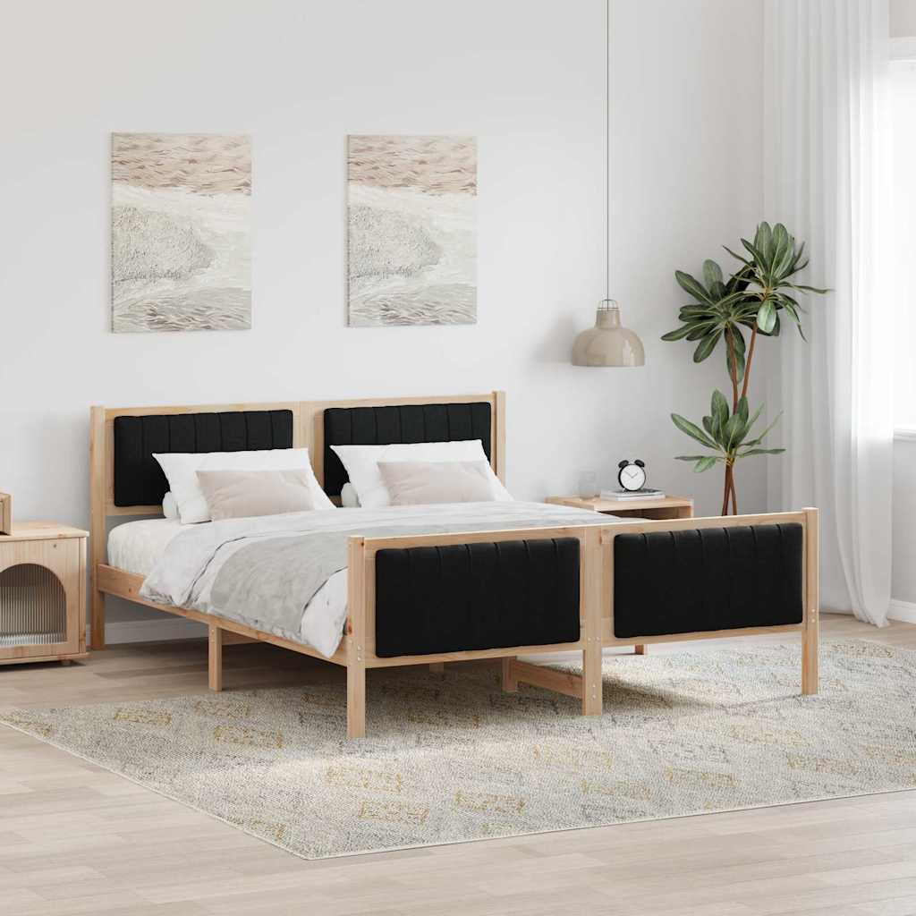 Bedframe Bruin en zwart 160 x 200 cm Massief grenenhout is nu te koop bij PeponiXL, paradijselijk wonen!
