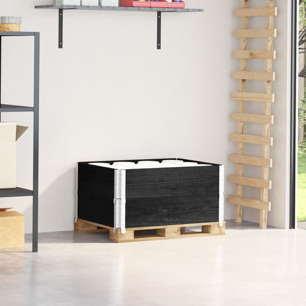 Palletopzetranden 2 st 80x60 cm massief grenenhout zwart is nu te koop bij PeponiXL, paradijselijk wonen!