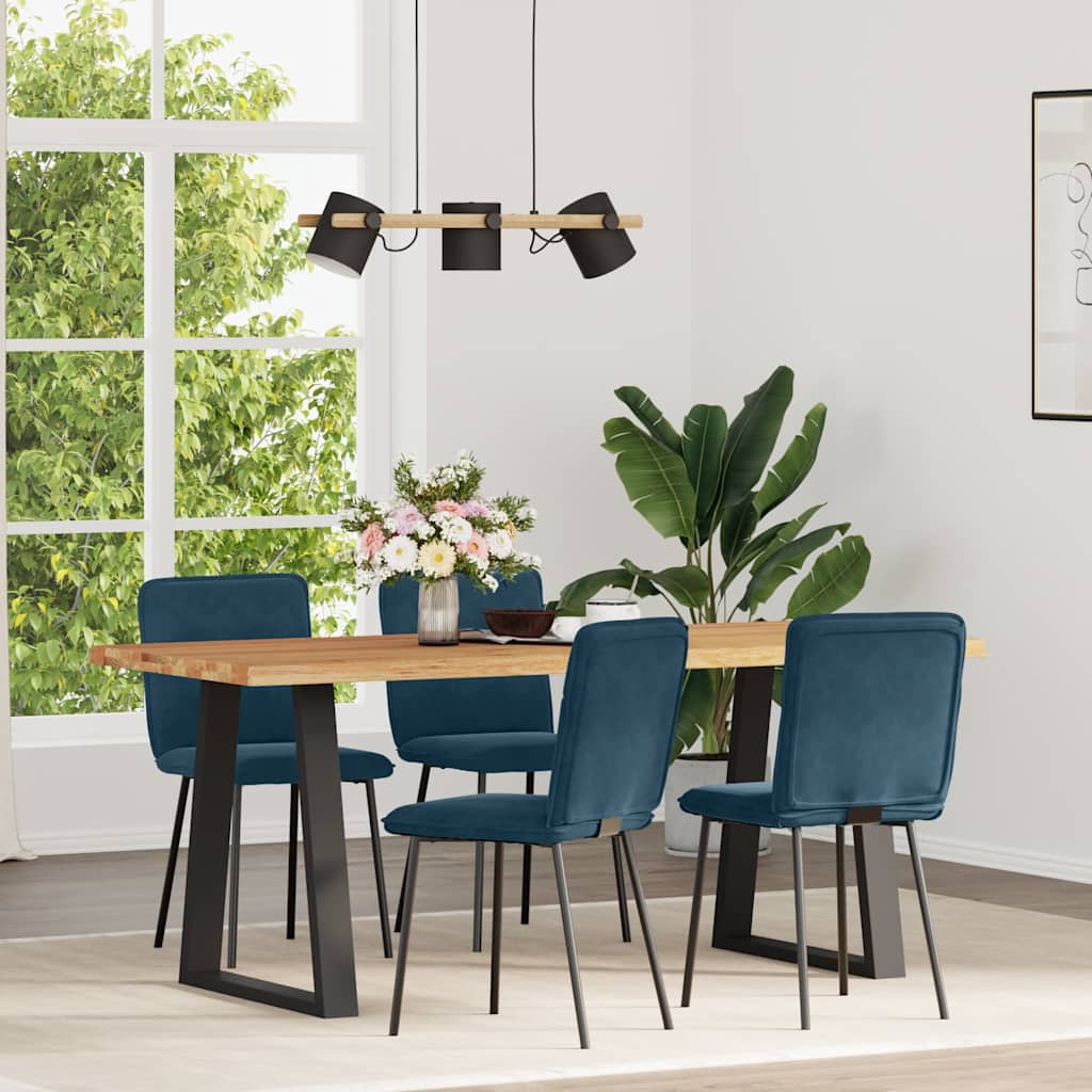 Eetkamerstoelen 4 st fluweel blauw is nu te koop bij PeponiXL, paradijselijk wonen!