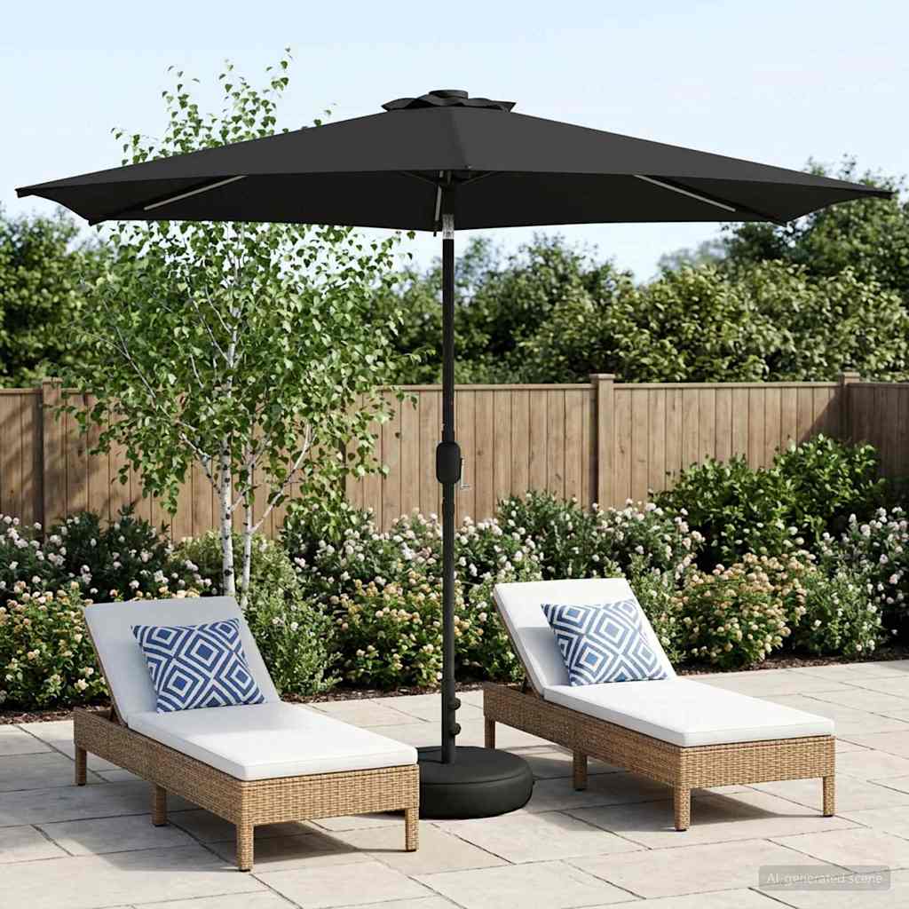 Tuinparasol met LED-lampen en voet 300 x 300 cm Polyester is nu te koop bij PeponiXL, paradijselijk wonen!