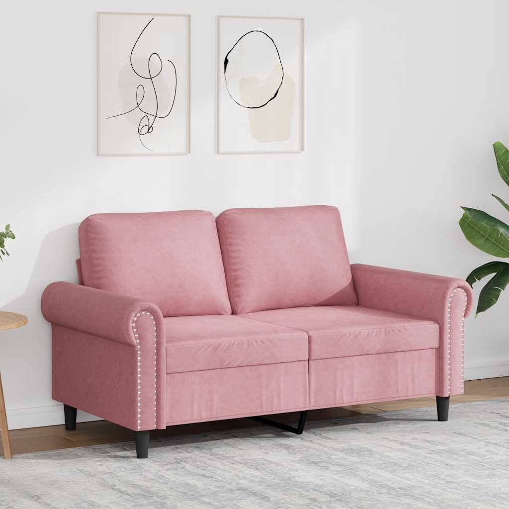 Tweezitsbank 120 cm fluweel roze is nu te koop bij PeponiXL, paradijselijk wonen!