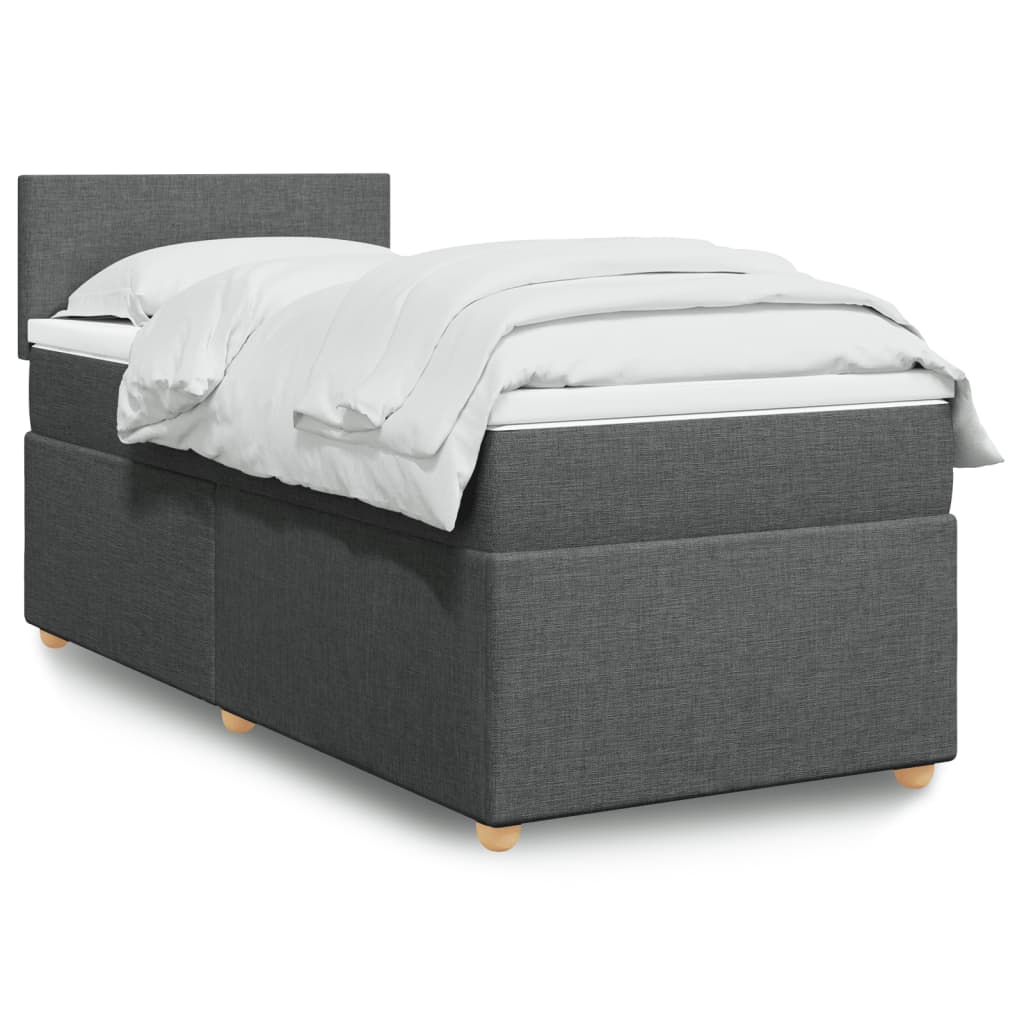 Boxspring met matras stof donkergrijs 90x200 cm is nu te koop bij PeponiXL, paradijselijk wonen!