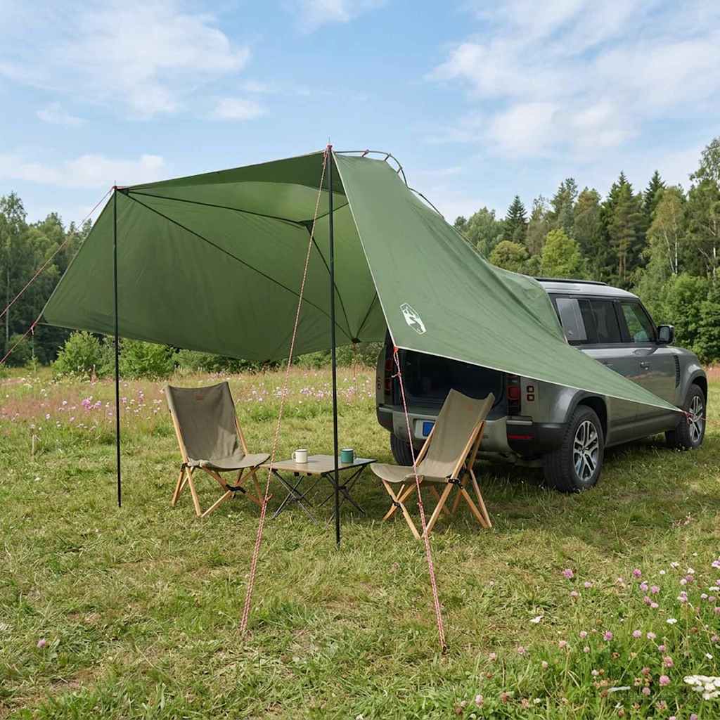 Autotent met dak Groen 350 x 250 cm Polyester en staal is nu te koop bij PeponiXL, paradijselijk wonen!