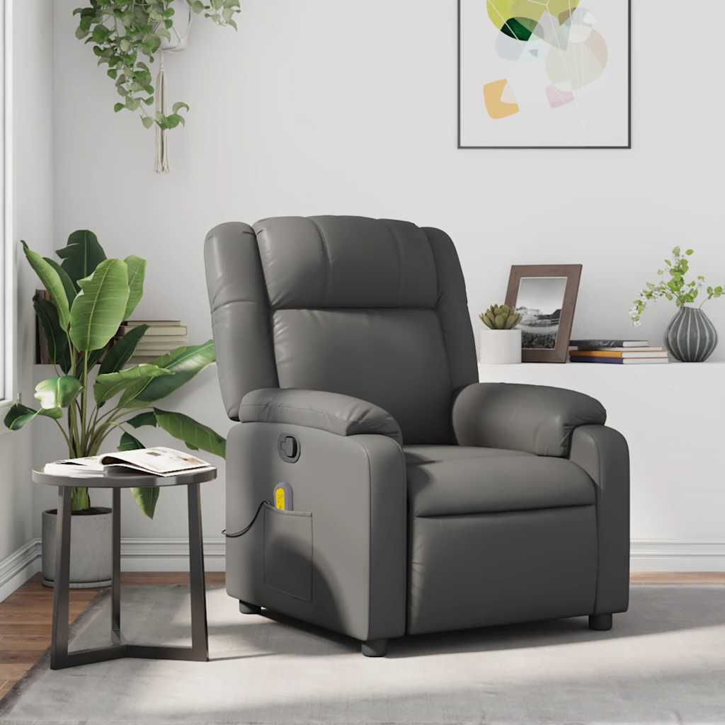 Massagestoel verstelbaar kunstleer grijs is nu te koop bij PeponiXL, paradijselijk wonen!
