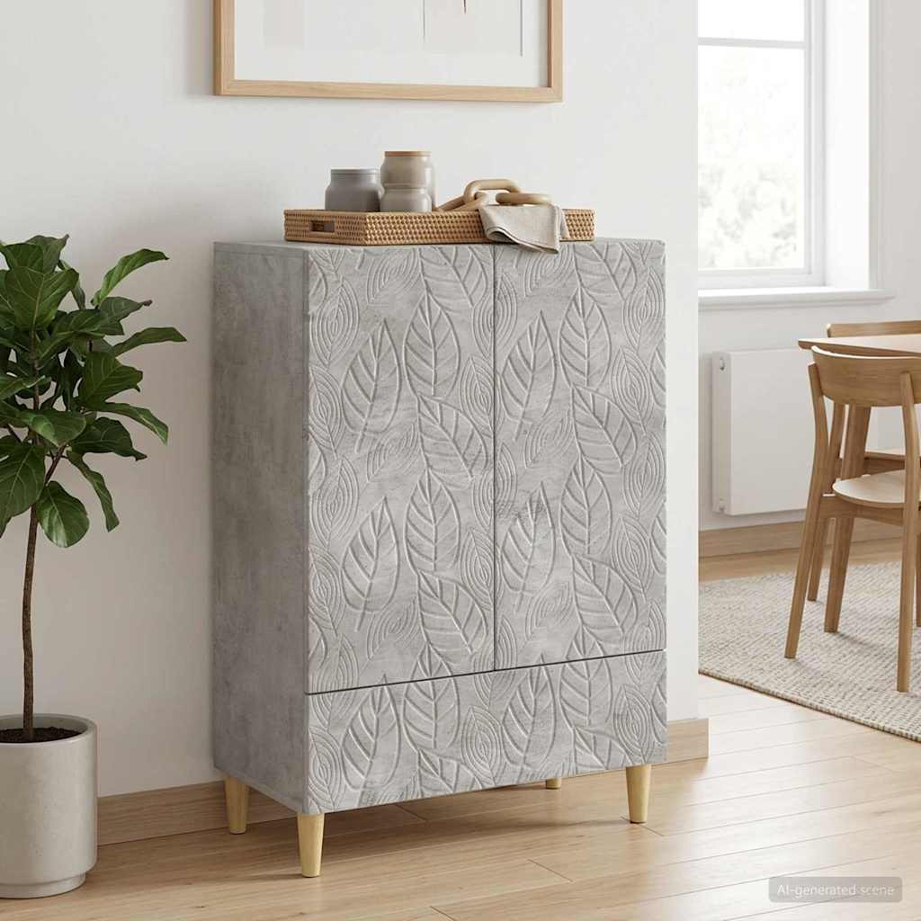 Dressoir Betongrijs 66 x 34,5 x 95 cm Bewerkt hout is nu te koop bij PeponiXL, paradijselijk wonen!