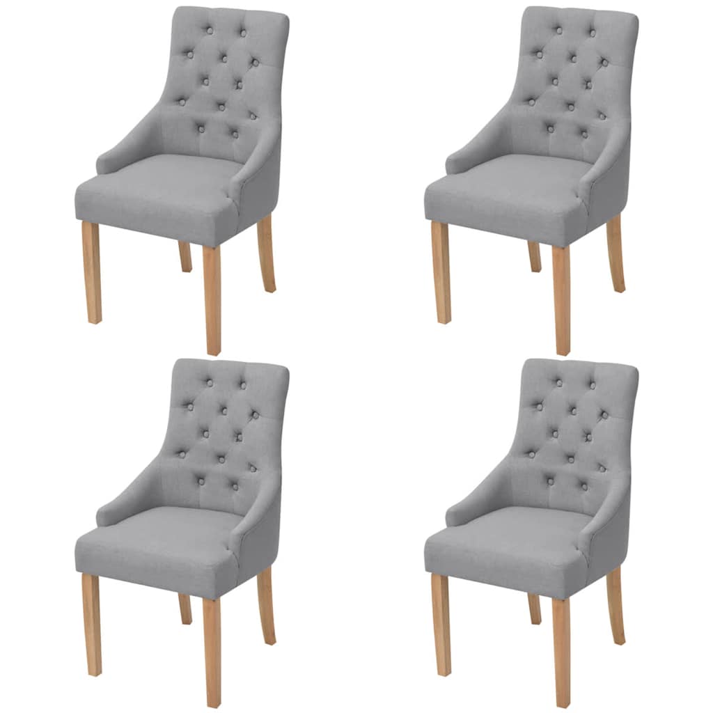 Eetkamerstoelen 4 st stof lichtgrijs is nu te koop bij PeponiXL, paradijselijk wonen!