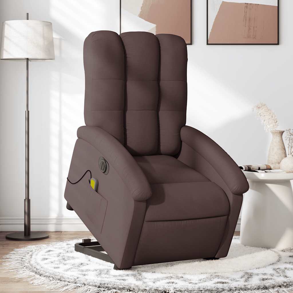 Sta-op-massagestoel elektrisch verstelbaar stof donkerbruin is nu te koop bij PeponiXL, paradijselijk wonen!