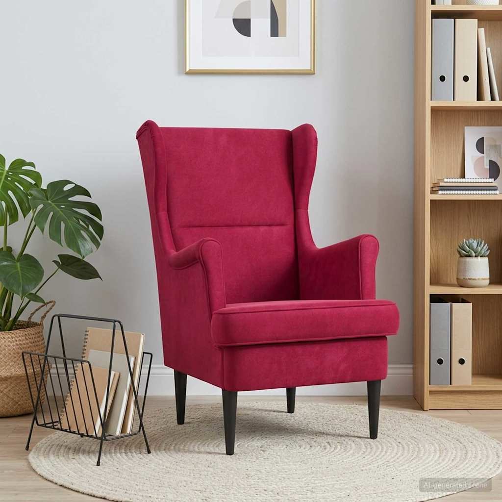 Fauteuil Wijnrood Fluweel is nu te koop bij PeponiXL, paradijselijk wonen!