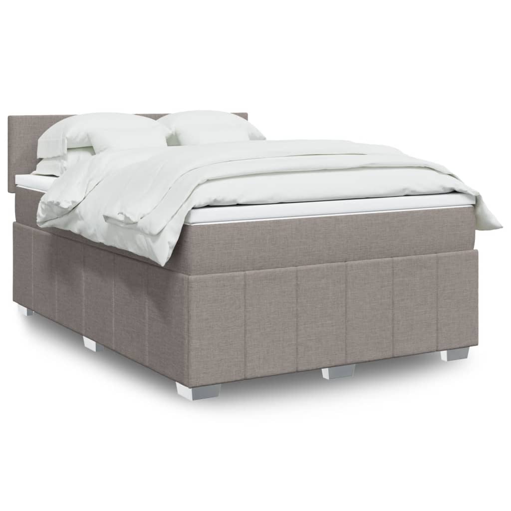 Boxspring met matras stof taupe 140x200 cm is nu te koop bij PeponiXL, paradijselijk wonen!