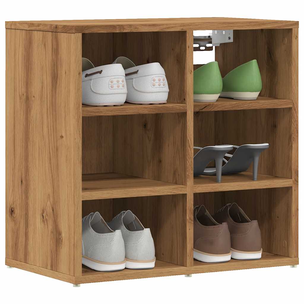 Schoenenkasten 2 st 52x30x50 cm artisanaal eiken is nu te koop bij PeponiXL, paradijselijk wonen!