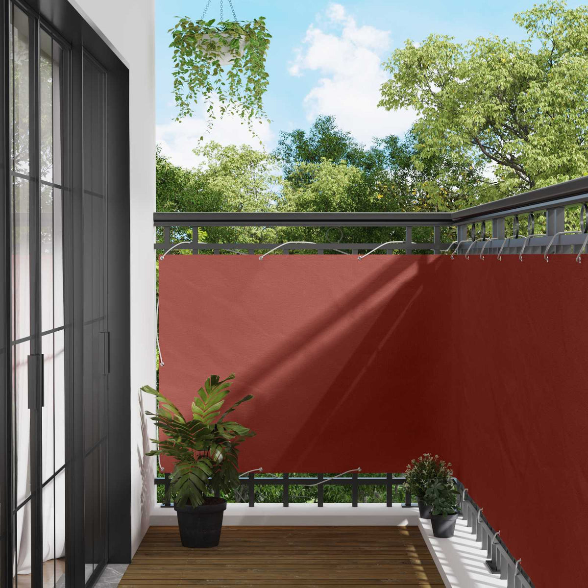 Balkon Scherm Terracotta 110 x 1000 cm Oxford Stof is nu te koop bij PeponiXL, paradijselijk wonen!
