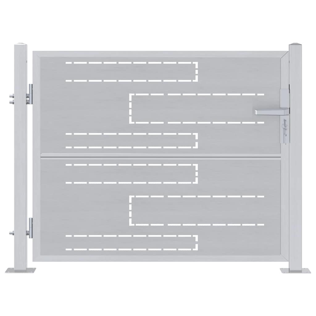 Tuinpoort 85 x 70 cm Roestvrij staal zilver Vergrendelbaar is nu te koop bij PeponiXL, paradijselijk wonen!