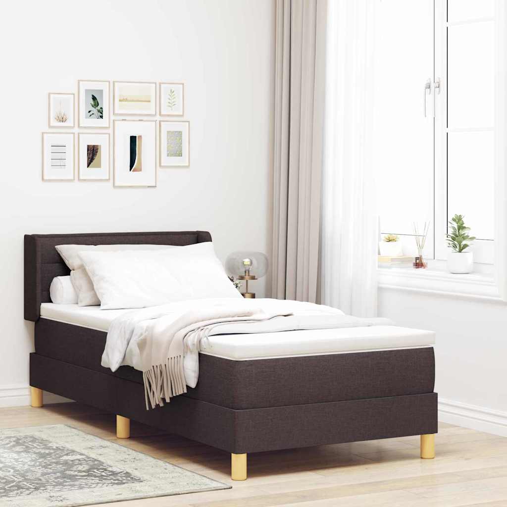 Boxspringbed met matras Donkerbruin 190 x 90 cm Stof is nu te koop bij PeponiXL, paradijselijk wonen!