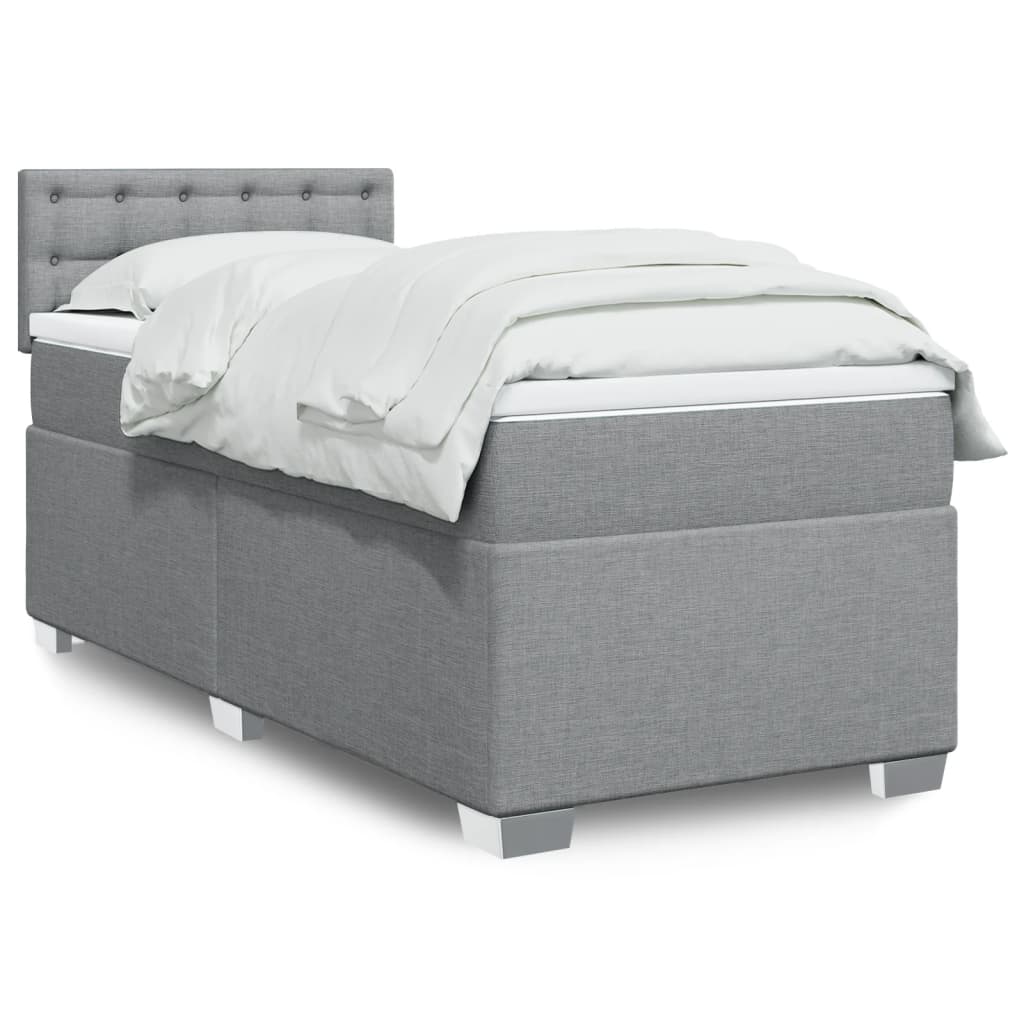 Boxspring met matras stof lichtgrijs 80x200 cm is nu te koop bij PeponiXL, paradijselijk wonen!