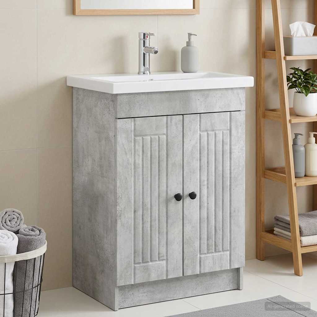 Badkamer onder wastafel kast Betongrijs 78,5 x 37,5 x 81 cm is nu te koop bij PeponiXL, paradijselijk wonen!