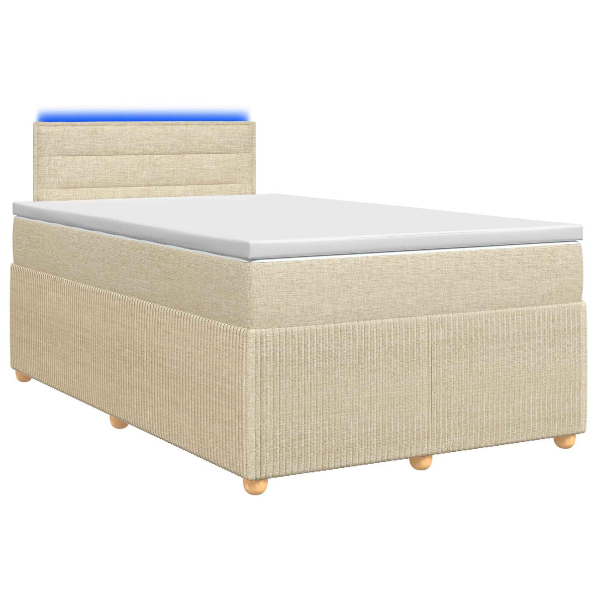 Boxspringbed met matras Crèmekleurig 120 x 200 cm Stof is nu te koop bij PeponiXL, paradijselijk wonen!