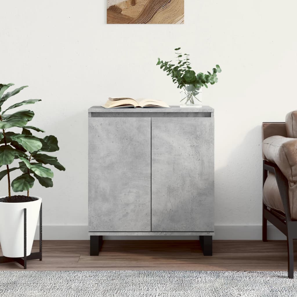 Dressoir 60x35x70 cm bewerkt hout betongrijs is nu te koop bij PeponiXL, paradijselijk wonen!