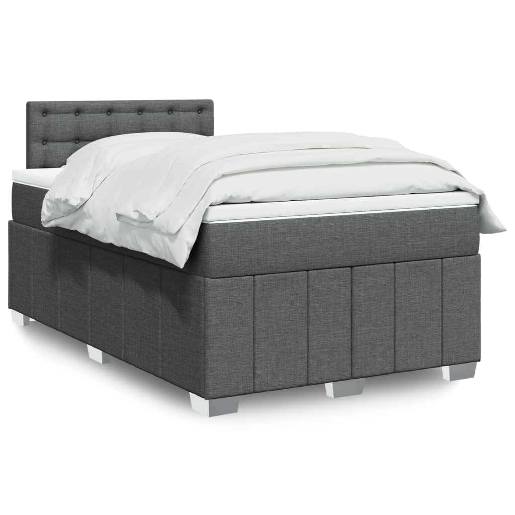 Boxspring met matras stof donkergrijs 120x190 cm is nu te koop bij PeponiXL, paradijselijk wonen!