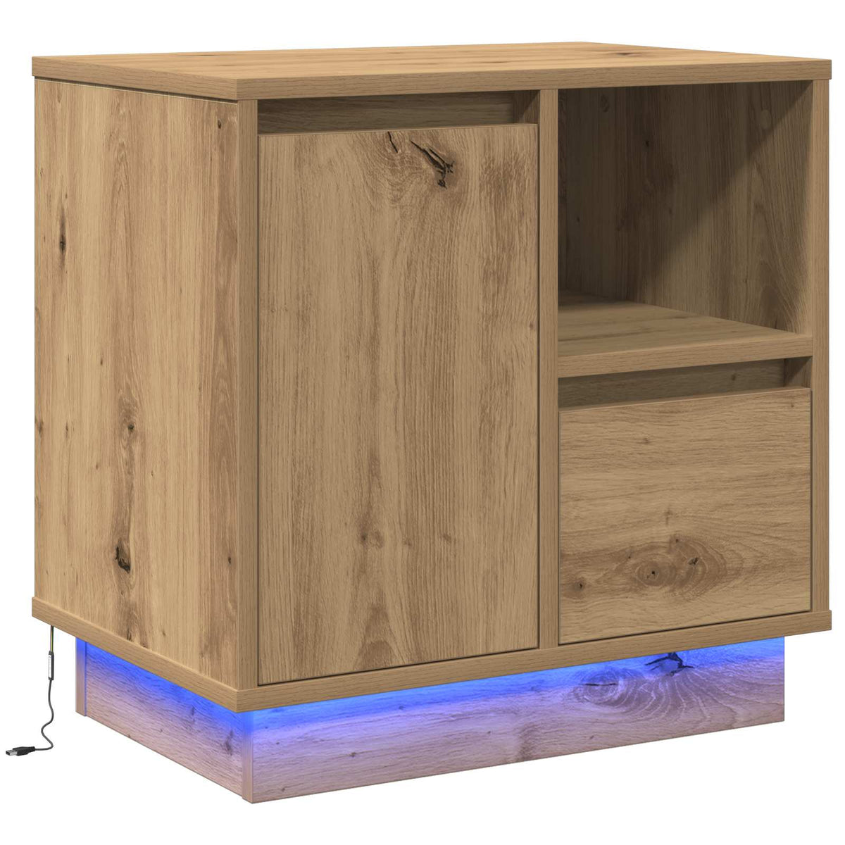 Nachtkastje Artisan Eiken 50 x 34,5 x 50 cm. Bewerkt hout is nu te koop bij PeponiXL, paradijselijk wonen!