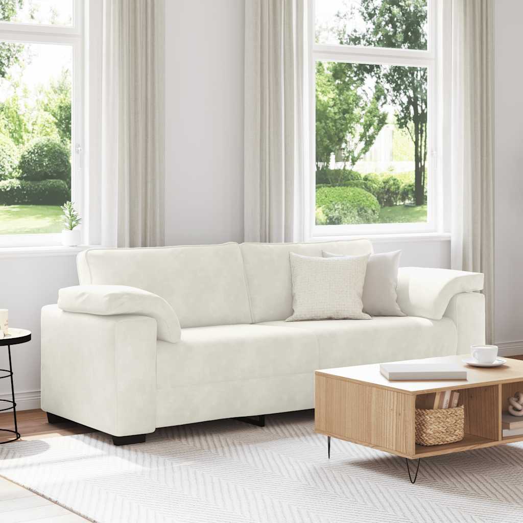 3-zitsbank crème 220x77x82 cm fluweel is nu te koop bij PeponiXL, paradijselijk wonen!