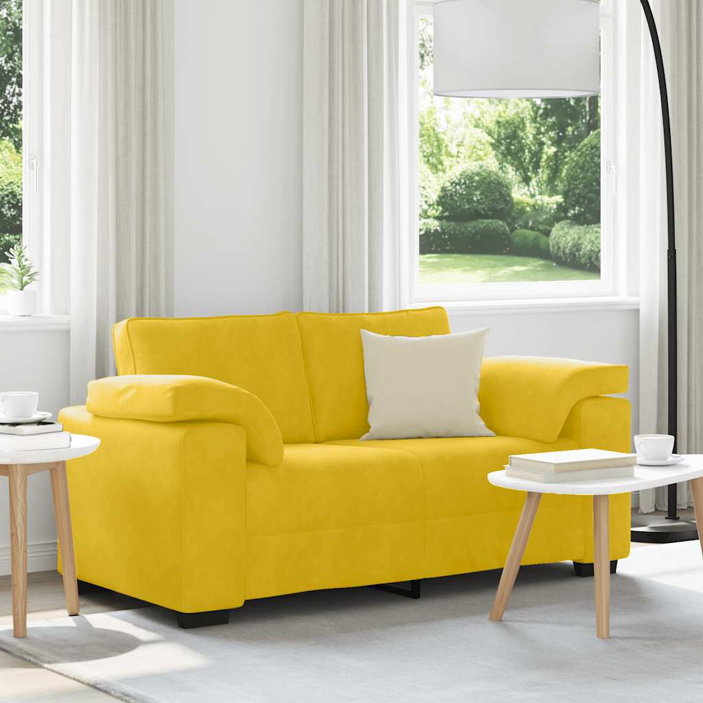 Loveseat Sofa Geel 160x77x82 cm Fluweel is nu te koop bij PeponiXL, paradijselijk wonen!