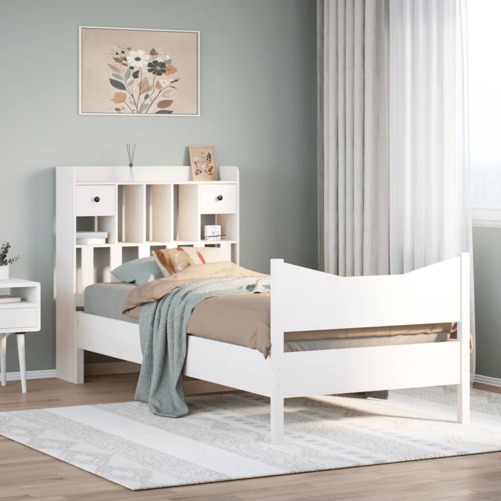 Bedframe zonder matras massief grenenhout wit 75x190 cm is nu te koop bij PeponiXL, paradijselijk wonen!