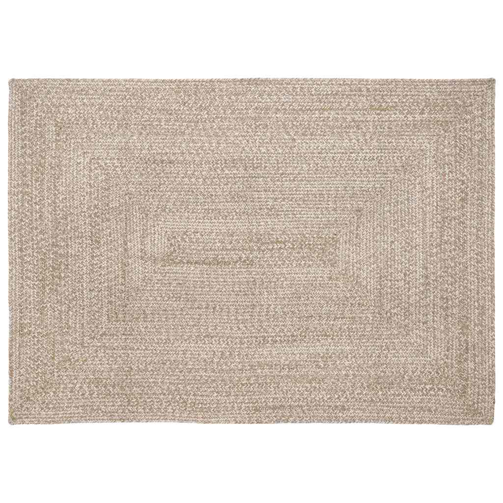 Vloerkleden Rechthoekig Natuurlijk en Wit 120 x 170 cm Jute is nu te koop bij PeponiXL, paradijselijk wonen!