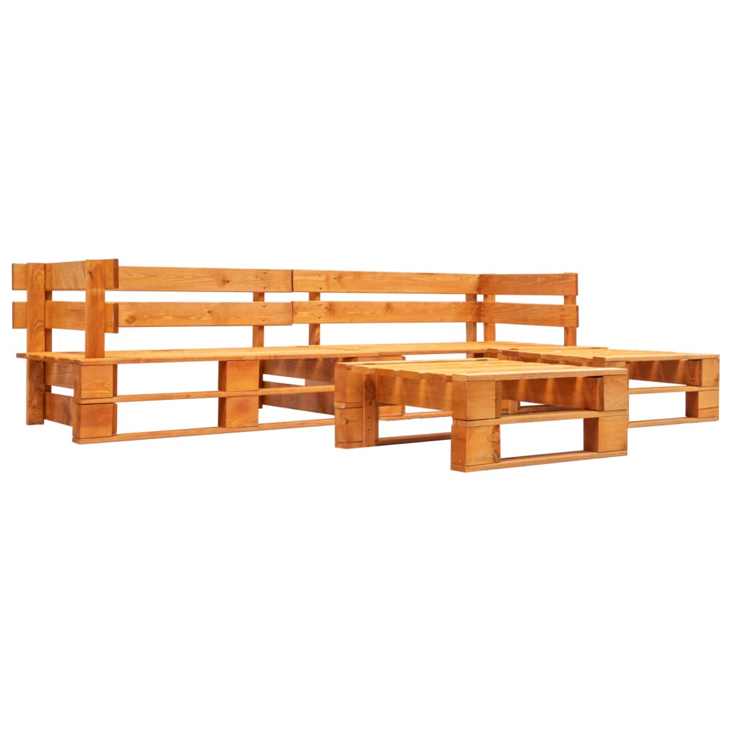 4-delige Loungeset pallet hout honingbruin is nu te koop bij PeponiXL, paradijselijk wonen!
