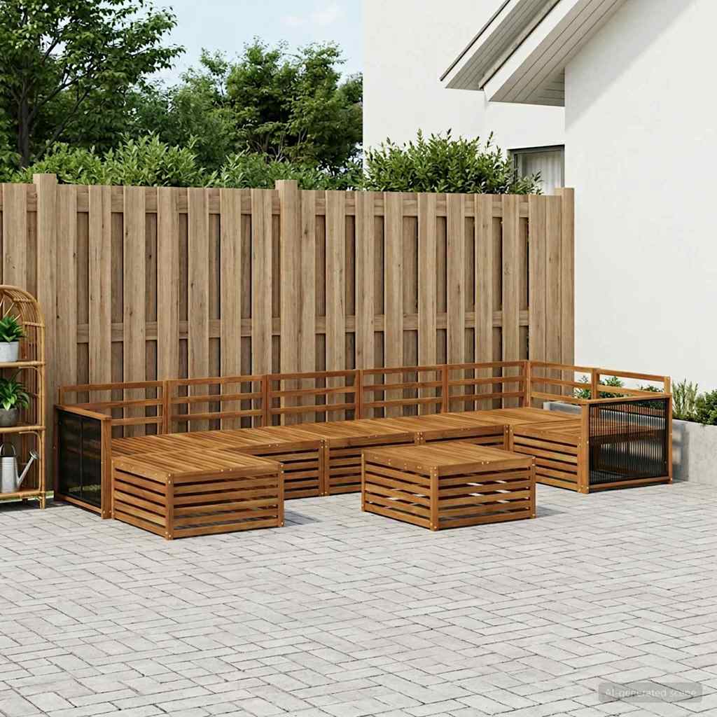 Buiten bankenset 8 pcs Naturel is nu te koop bij PeponiXL, paradijselijk wonen!
