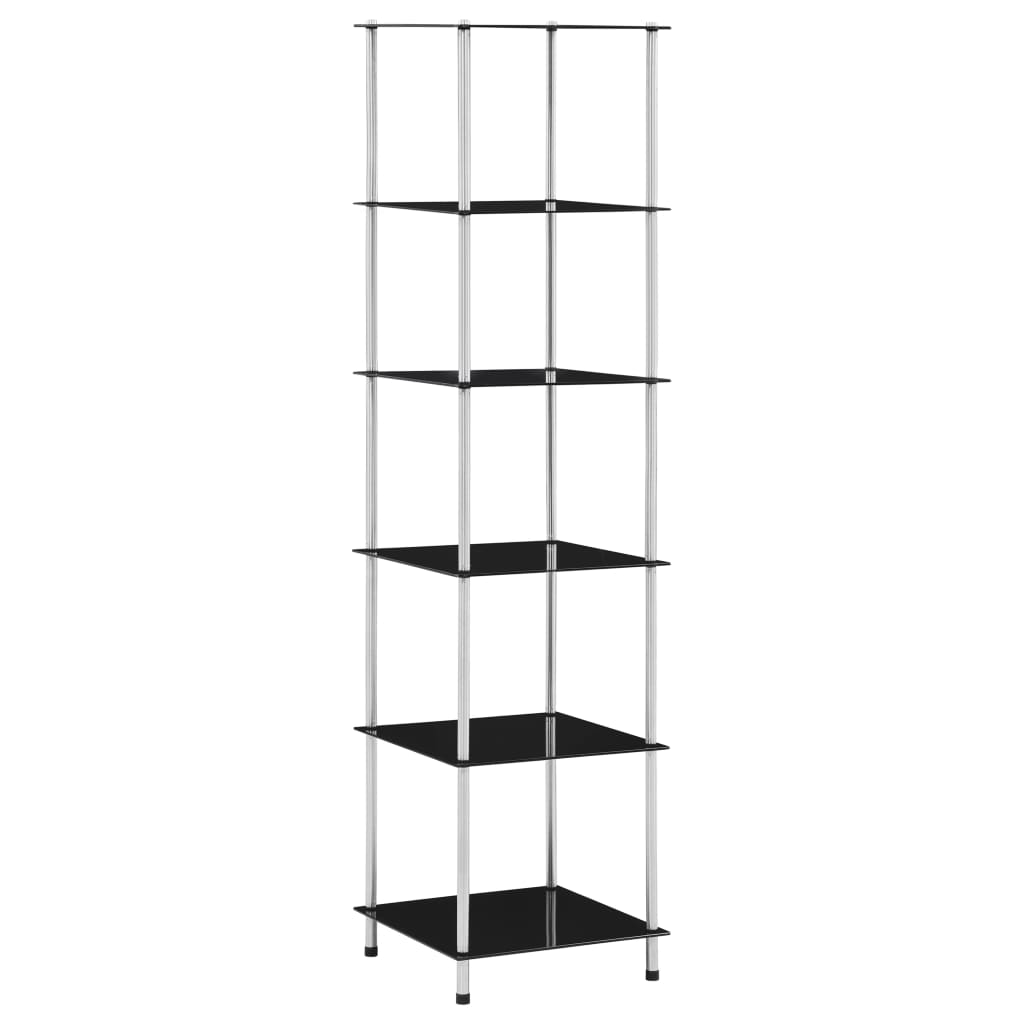 Kastje 6-laags 40x40x160 cm gehard glas zwart is nu te koop bij PeponiXL, paradijselijk wonen!