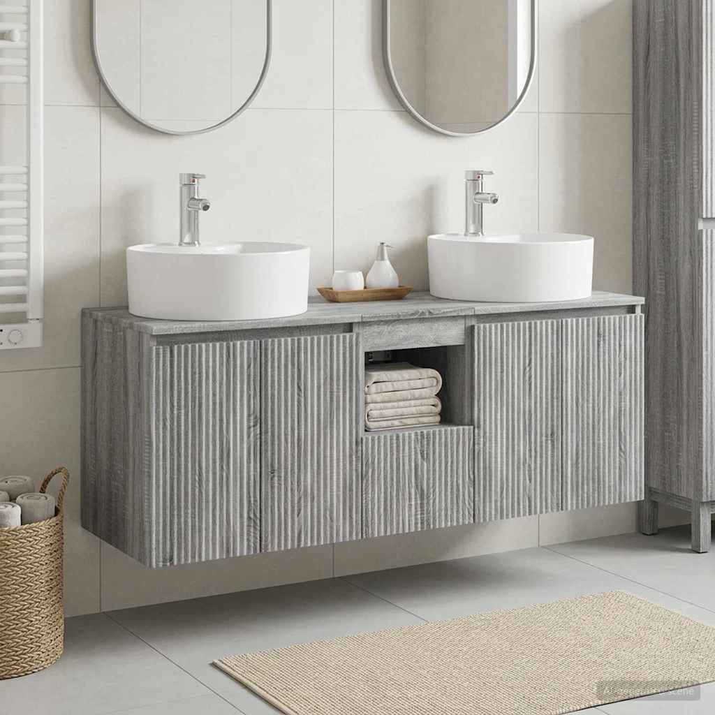 Badkamerkastenset 3 st Grijs Sonoma 49,5 x 44,5 x 65 cm is nu te koop bij PeponiXL, paradijselijk wonen!