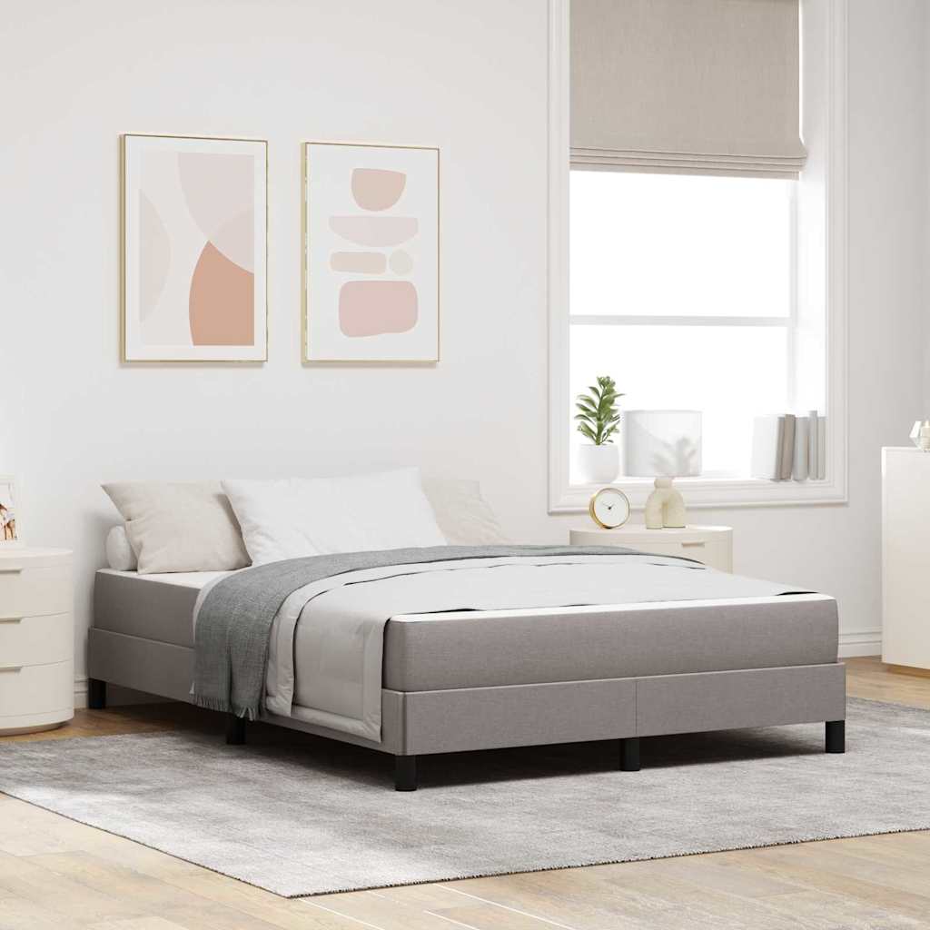 Boxspringbed met matras Taupe 140 x 190 cm Stof is nu te koop bij PeponiXL, paradijselijk wonen!