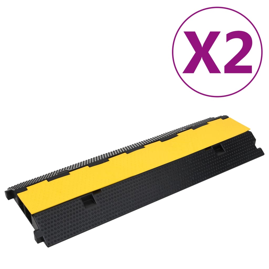 Kabelbeschermers drempel met 2 tunnels 2 st 100 cm rubber is nu te koop bij PeponiXL, paradijselijk wonen!