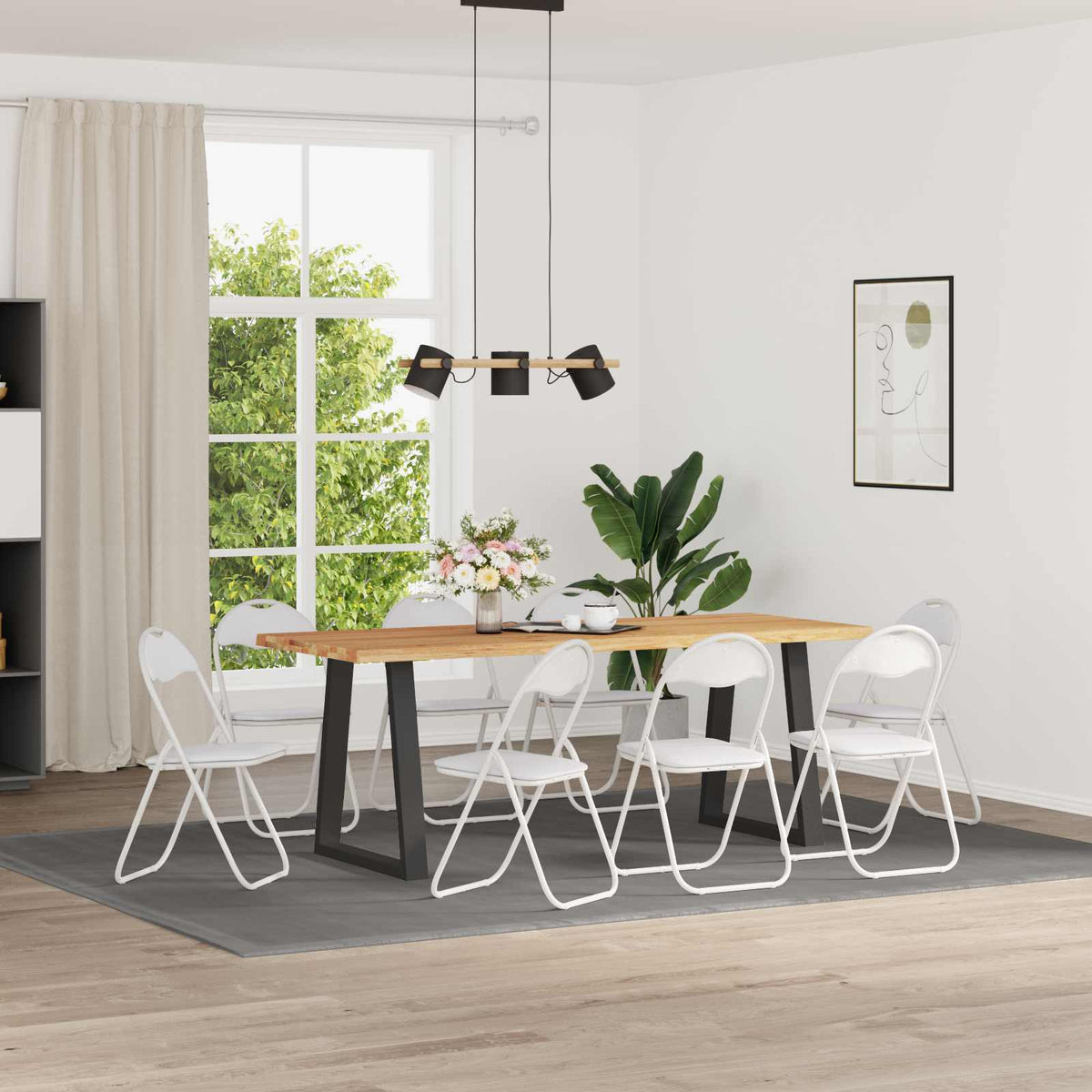 Inklapbare stoel 8 pcs Wit 48 x 43,5 x 81 cm Nep Leer is nu te koop bij PeponiXL, paradijselijk wonen!