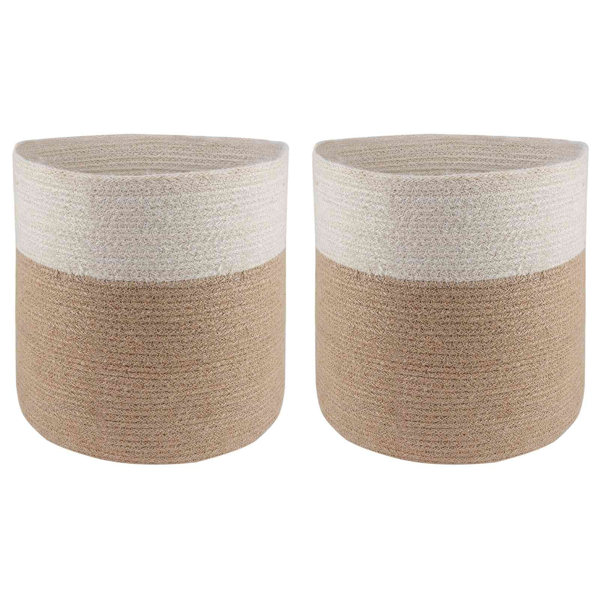 Plantenpot Set 2 pcs Natuurlijk en Wit Ø 28 x 28 cm is nu te koop bij PeponiXL, paradijselijk wonen!