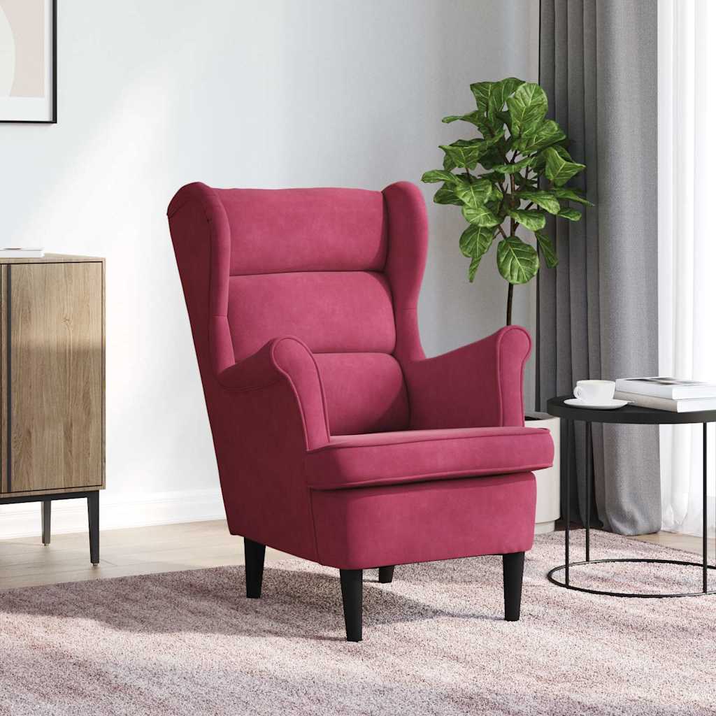 Fauteuil fluweel wijnrood is nu te koop bij PeponiXL, paradijselijk wonen!