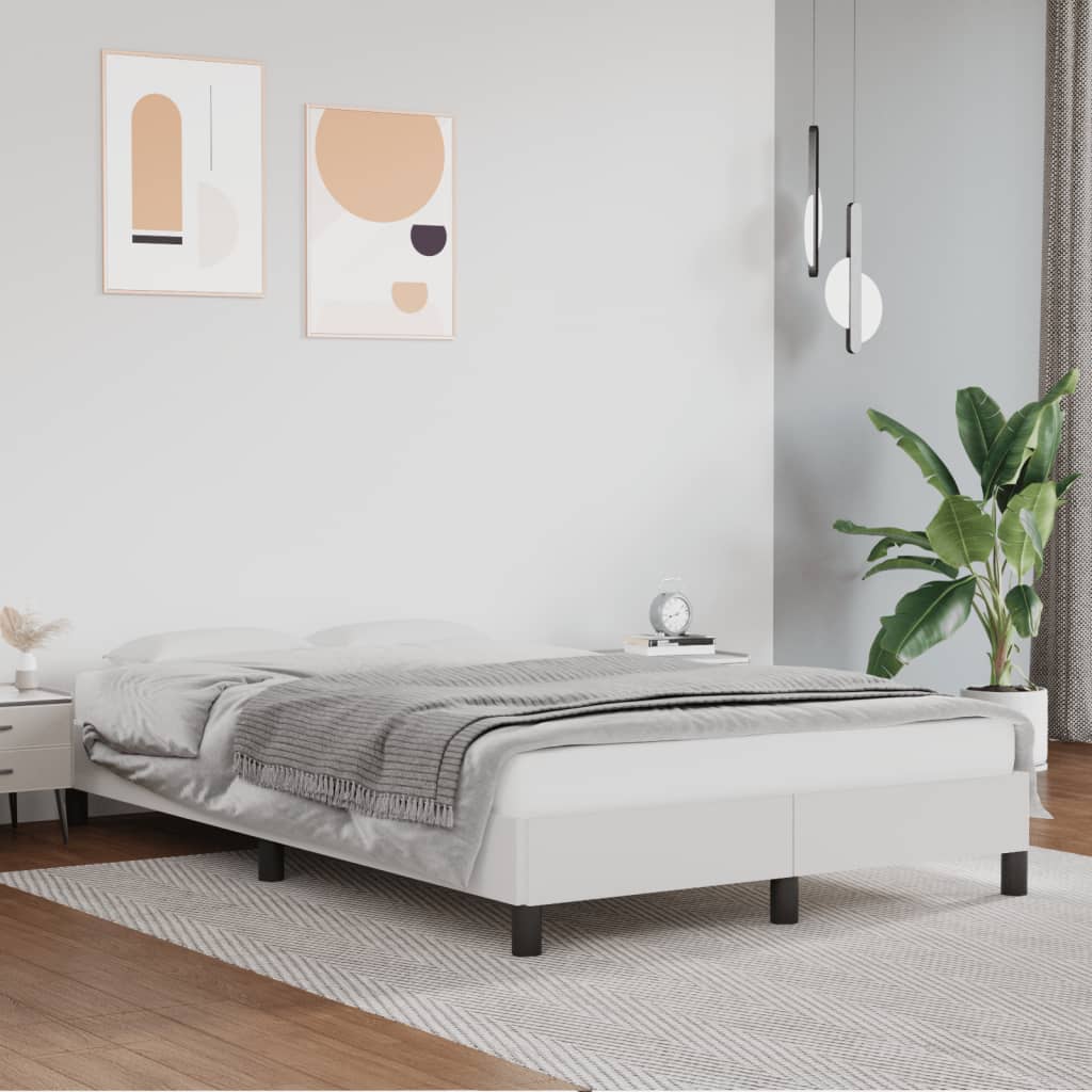 Bedframe zonder matras 120x190 cm kunstleer wit is nu te koop bij PeponiXL, paradijselijk wonen!