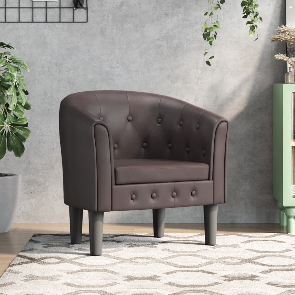 Kuipstoel kunstleer bruin is nu te koop bij PeponiXL, paradijselijk wonen!
