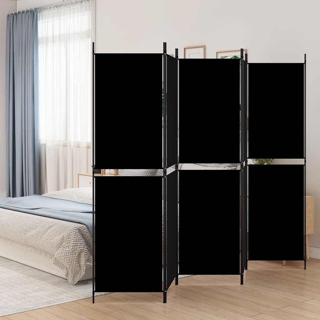 Kamerscherm met 5 panelen 250x180 cm stof zwart is nu te koop bij PeponiXL, paradijselijk wonen!