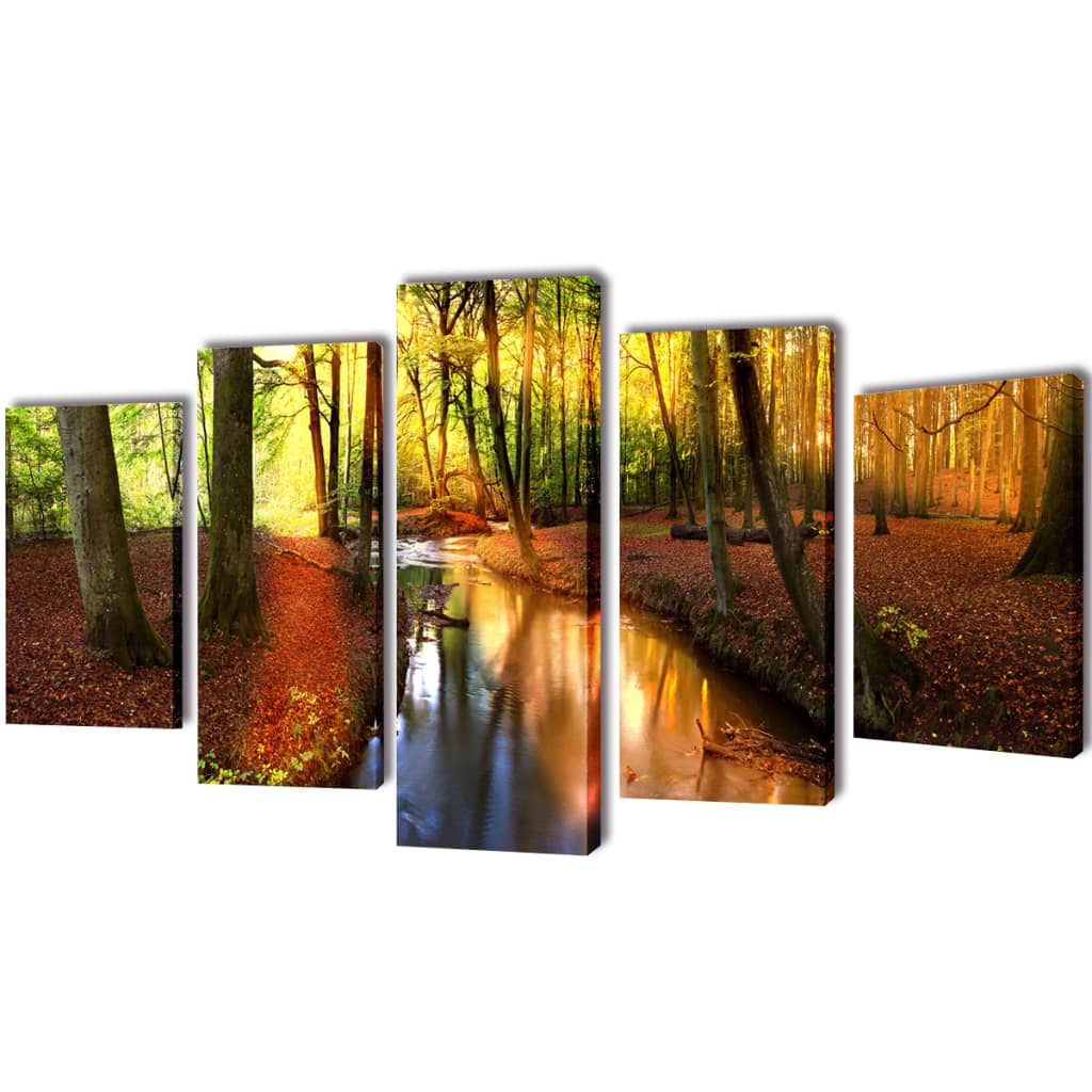 Canvas muurdruk set bos 100 x 50 cm is nu te koop bij PeponiXL, paradijselijk wonen!