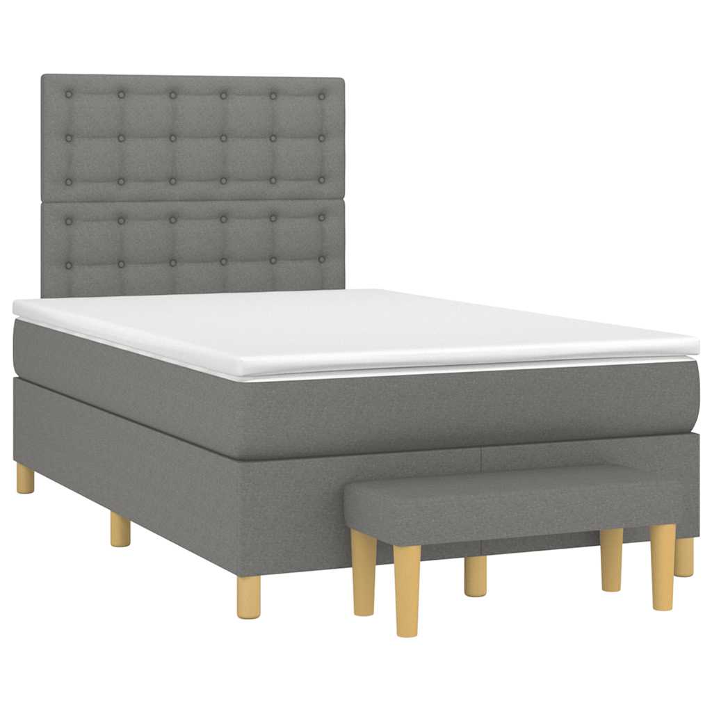 Boxspring met matras stof donkergrijs 120x190 cm is nu te koop bij PeponiXL, paradijselijk wonen!
