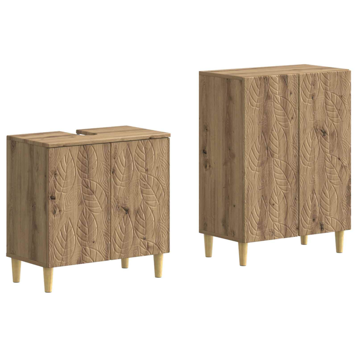 2-delige Badkamerkast Set DELFT Artisanaal eiken Bewerkt hout is nu te koop bij PeponiXL, paradijselijk wonen!
