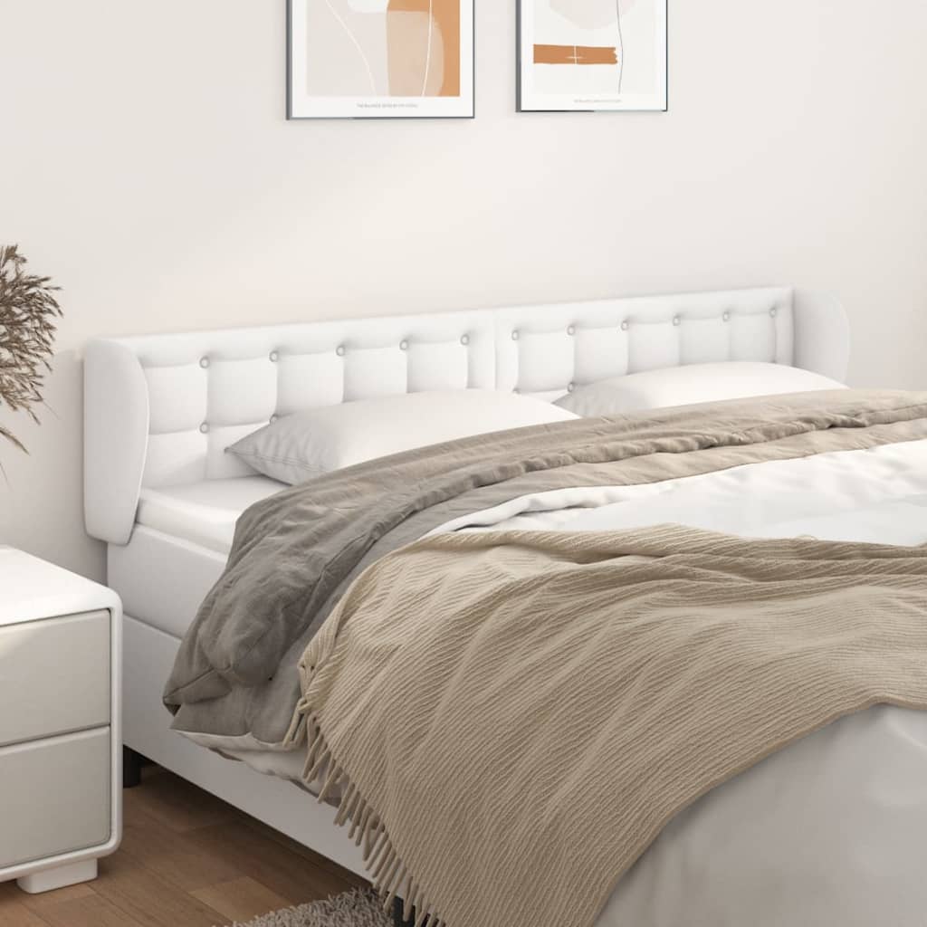 Hoofdbord met randen 163x23x78/88 cm kunstleer wit is nu te koop bij PeponiXL, paradijselijk wonen!