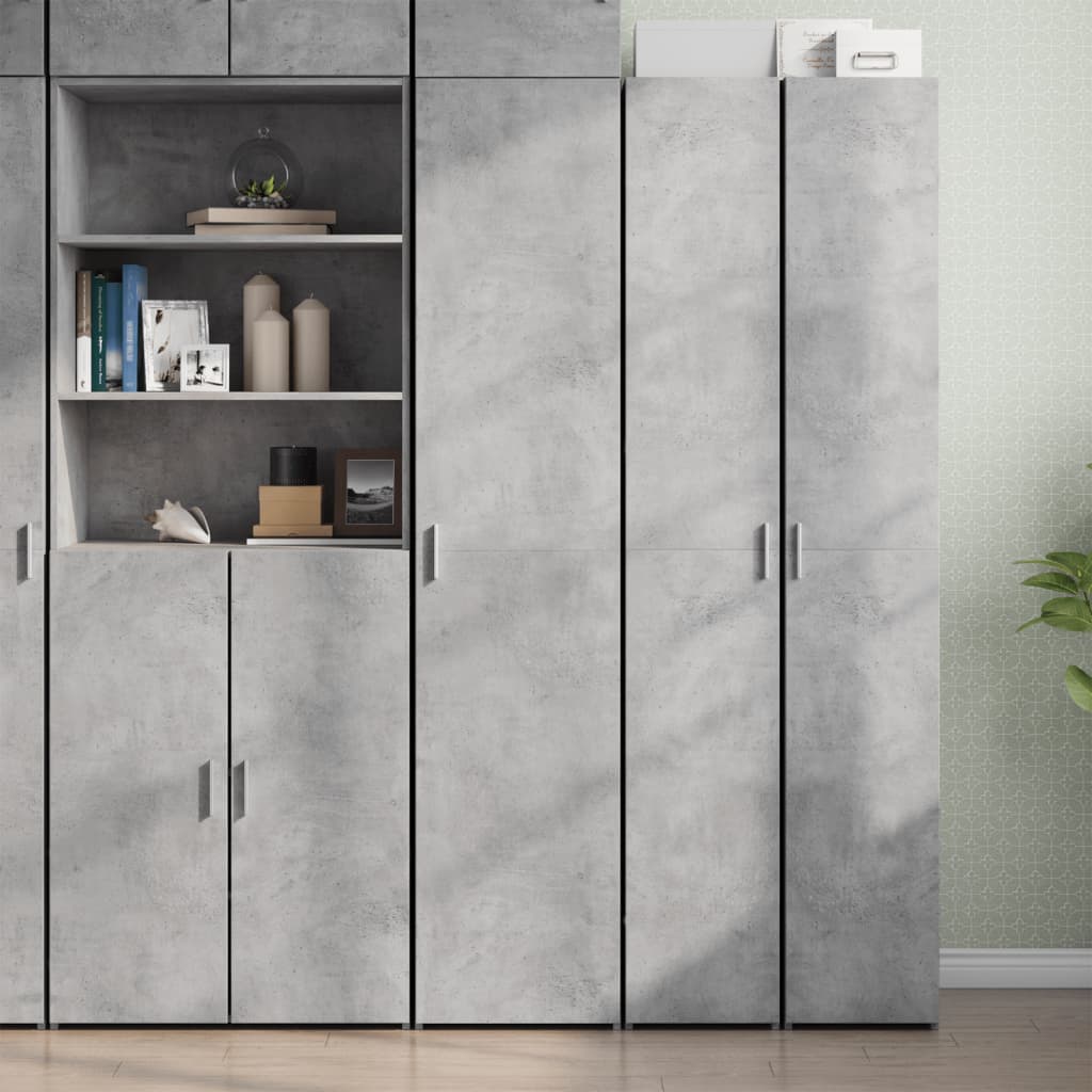 Hoge kast 40x42,5x185 cm bewerkt hout betongrijs is nu te koop bij PeponiXL, paradijselijk wonen!