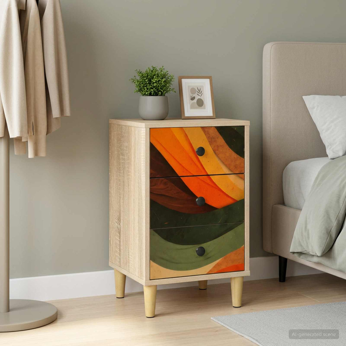 Nachtkastje BONN Sonoma Eiken 36 x 33 x 60 cm Bewerkt hout is nu te koop bij PeponiXL, paradijselijk wonen!