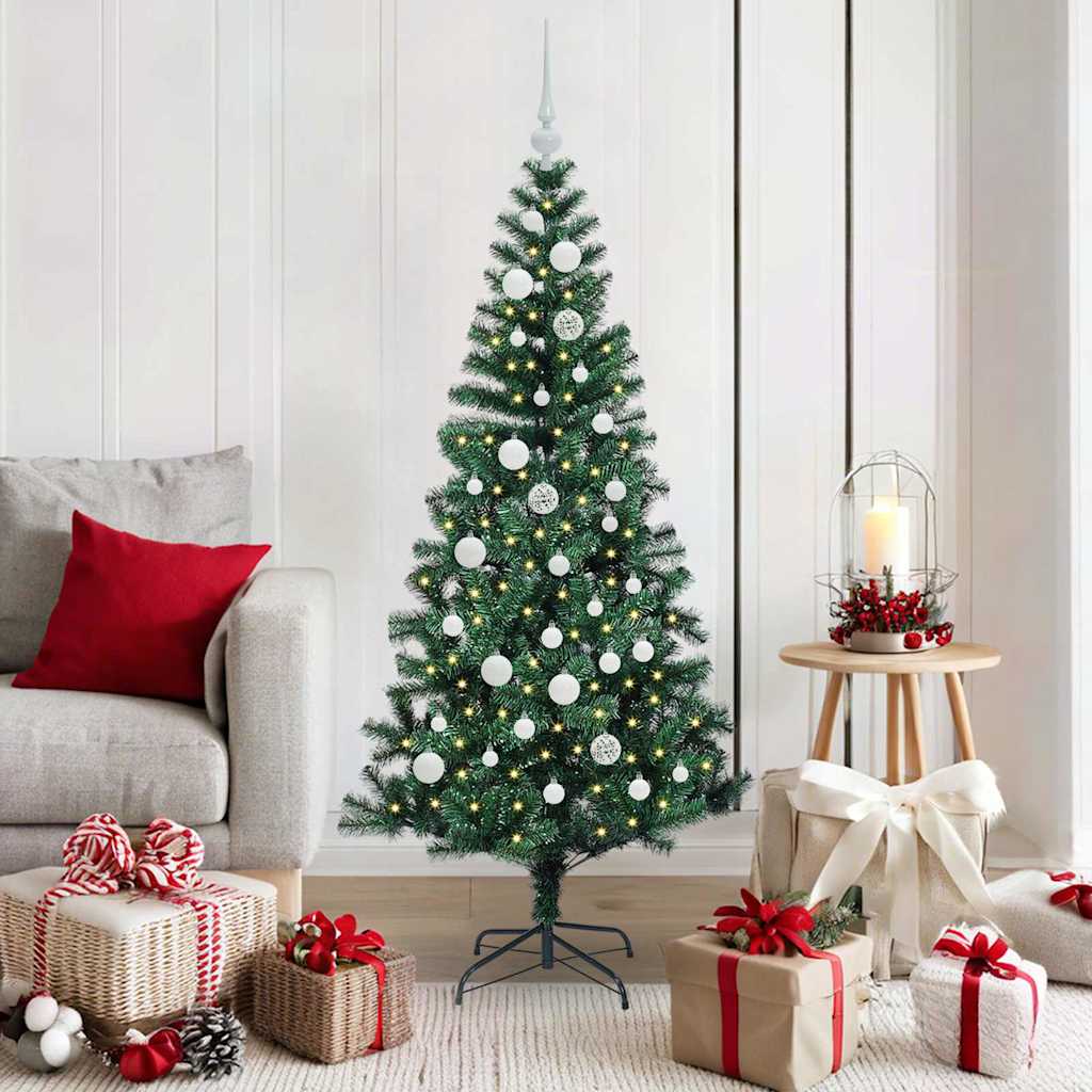 Kunstmatig Voorverlicht Kerstboom Groen 150 cm PVC en Metaal is nu te koop bij PeponiXL, paradijselijk wonen!