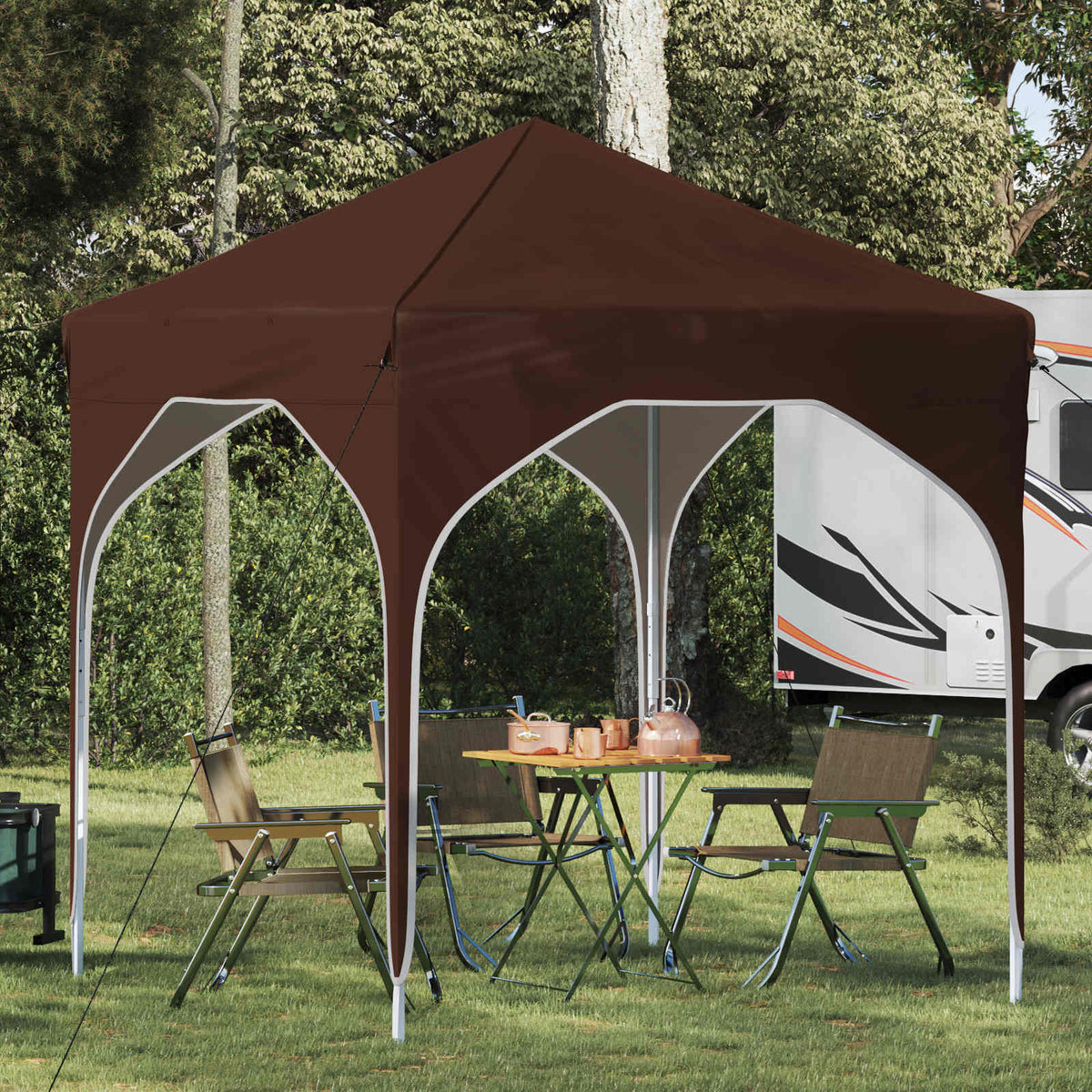 Pop-up Feesttent 194 x 194 x 245 cm Bruin is nu te koop bij PeponiXL, paradijselijk wonen!